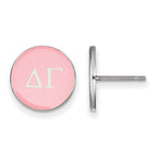 Sterling Silver Rhodium-plated LogoArt Delta Gamma Sorority Greek Letters Color Enamel Post Earrings