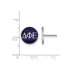 Sterling Silver Rhodium-plated LogoArt Delta Phi Epsilon Sorority Greek Letters Color Enamel Post Earrings