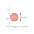 Sterling Silver Rhodium-plated LogoArt Delta Zeta Sorority Greek Letters Color Enamel Post Earrings