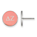 Sterling Silver Rhodium-plated LogoArt Delta Zeta Sorority Greek Letters Color Enamel Post Earrings