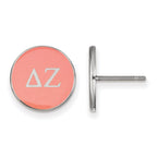 Sterling Silver Rhodium-plated LogoArt Delta Zeta Sorority Greek Letters Color Enamel Post Earrings