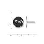 Sterling Silver Rhodium-plated LogoArt Kappa Alpha Theta Sorority Greek Letters Color Enamel Post Earrings