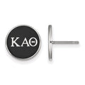 Sterling Silver Rhodium-plated LogoArt Kappa Alpha Theta Sorority Greek Letters Color Enamel Post Earrings
