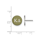 Sterling Silver Rhodium-plated LogoArt Kappa Delta Sorority Greek Letters Color Enamel Post Earrings