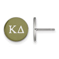 Sterling Silver Rhodium-plated LogoArt Kappa Delta Sorority Greek Letters Color Enamel Post Earrings