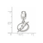 Sterling Silver Rhodium-plated NHL LogoArt Tampa Bay Lightning Small Dangle Bead