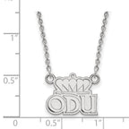 Sterling Silver Rhodium-plated LogoArt Old Dominion University O-D-U Small Pendant 18 inch Necklace