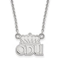 Sterling Silver Rhodium-plated LogoArt Old Dominion University O-D-U Small Pendant 18 inch Necklace