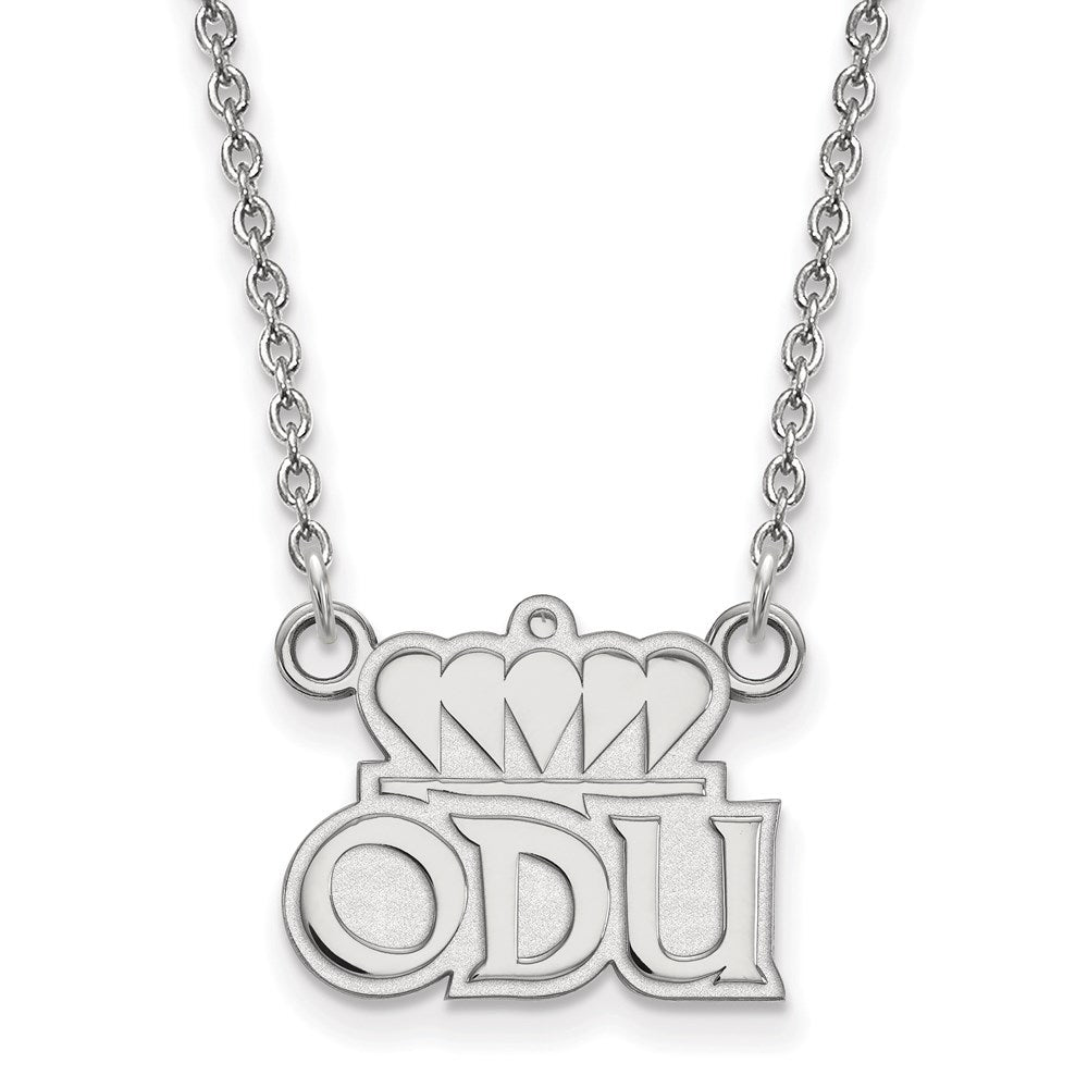 Sterling Silver Rhodium-plated LogoArt Old Dominion University O-D-U Small Pendant 18 inch Necklace