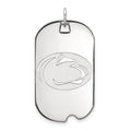 14k White Gold LogoArt Penn State University Lion Large Dog Tag Pendant