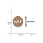 Sterling Silver Rhodium-plated LogoArt Sigma Delta Tau Sorority Greek Letters Color Enamel Post Earrings