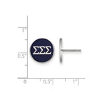 Sterling Silver Rhodium-plated LogoArt Sigma Sigma Sigma Sorority Greek Letters Color Enamel Post Earrings