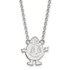 10k White Gold LogoArt Syracuse University Mascot Large Pendant 18 inch Necklace