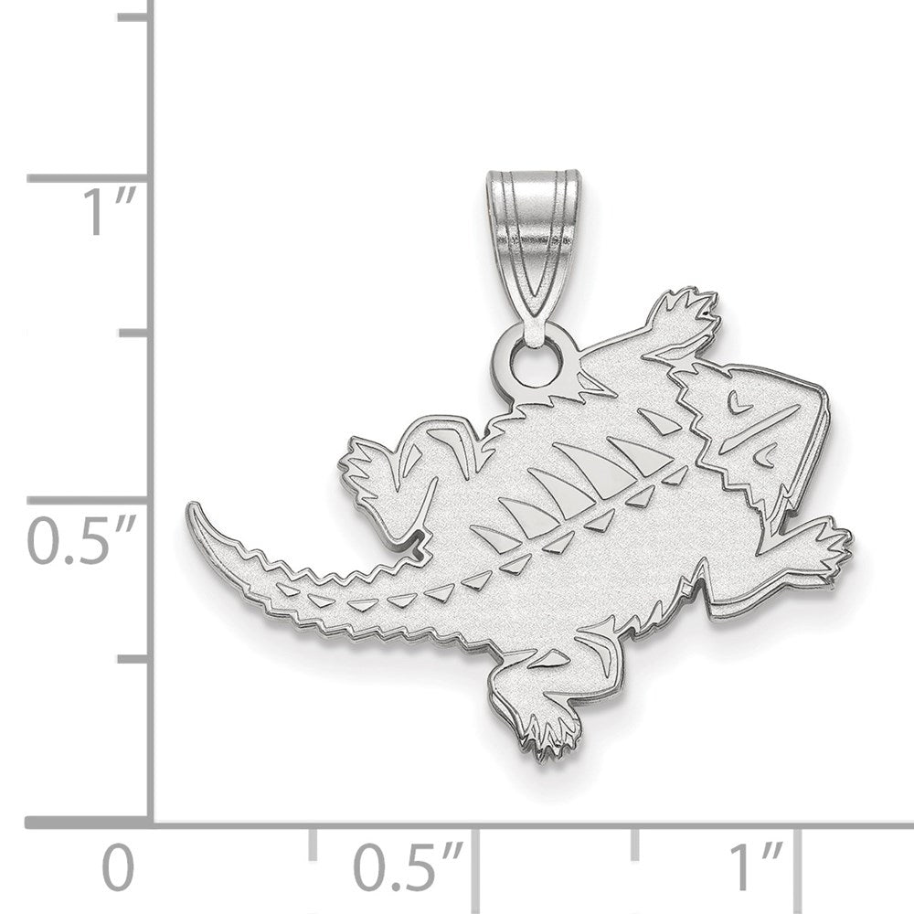 14k White Gold LogoArt Texas Christian University Horned Frog Large Pendant
