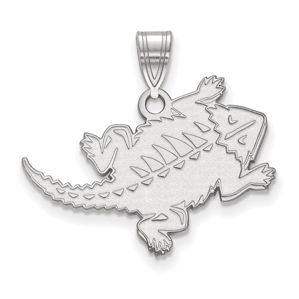 10k White Gold LogoArt Texas Christian University Horned Frog Large Pendant