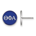 Sterling Silver Rhodium-plated LogoArt Theta Phi Alpha Sorority Greek Letters Color Enamel Post Earrings