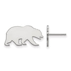 10k White Gold LogoArt University of California Berkeley Bear Small Post Earrings