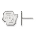 10k White Gold LogoArt University of Colorado C-U Small Post Earrings