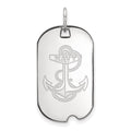 Sterling Silver Rhodium-plated LogoArt US Naval Academy Anchor Small Dog Tag Pendant
