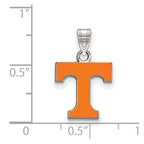 Sterling Silver Rhodium-plated LogoArt University of Tennessee Letter T Small Enameled Pendant