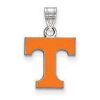 Sterling Silver Rhodium-plated LogoArt University of Tennessee Letter T Small Enameled Pendant