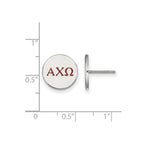 Sterling Silver Rhodium-plated LogoArt Alpha Chi Omega Sorority Greek Letters Color Enamel Post Earrings