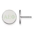 Sterling Silver Rhodium-plated LogoArt Alpha Epsilon Phi Sorority Greek Letters Color Enamel Post Earrings