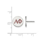 Sterling Silver Rhodium-plated LogoArt Alpha Phi Sorority Greek Letters Color Enamel Post Earrings
