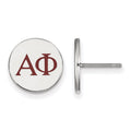 Sterling Silver Rhodium-plated LogoArt Alpha Phi Sorority Greek Letters Color Enamel Post Earrings