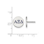 Sterling Silver Rhodium-plated LogoArt Alpha Xi Delta Sorority Greek Letters Color Enamel Post Earrings