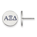 Sterling Silver Rhodium-plated LogoArt Alpha Xi Delta Sorority Greek Letters Color Enamel Post Earrings