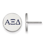 Sterling Silver Rhodium-plated LogoArt Alpha Xi Delta Sorority Greek Letters Color Enamel Post Earrings
