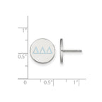 Sterling Silver Rhodium-plated LogoArt Delta Delta Delta Sorority Greek Letters Color Enamel Post Earrings
