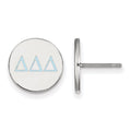 Sterling Silver Rhodium-plated LogoArt Delta Delta Delta Sorority Greek Letters Color Enamel Post Earrings