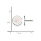 Sterling Silver Rhodium-plated LogoArt Delta Gamma Sorority Greek Letters Color Enamel Post Earrings