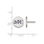 Sterling Silver Rhodium-plated LogoArt Delta Phi Epsilon Sorority Greek Letters Color Enamel Post Earrings