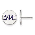 Sterling Silver Rhodium-plated LogoArt Delta Phi Epsilon Sorority Greek Letters Color Enamel Post Earrings