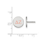 Sterling Silver Rhodium-plated LogoArt Delta Zeta Sorority Greek Letters Color Enamel Post Earrings