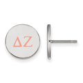 Sterling Silver Rhodium-plated LogoArt Delta Zeta Sorority Greek Letters Color Enamel Post Earrings