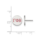 Sterling Silver Rhodium-plated LogoArt Gamma Phi Beta Sorority Greek Letters Color Enamel Post Earrings