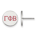 Sterling Silver Rhodium-plated LogoArt Gamma Phi Beta Sorority Greek Letters Color Enamel Post Earrings