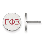 Sterling Silver Rhodium-plated LogoArt Gamma Phi Beta Sorority Greek Letters Color Enamel Post Earrings