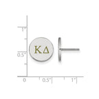 Sterling Silver Rhodium-plated LogoArt Kappa Delta Sorority Greek Letters Color Enamel Post Earrings