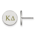Sterling Silver Rhodium-plated LogoArt Kappa Delta Sorority Greek Letters Color Enamel Post Earrings