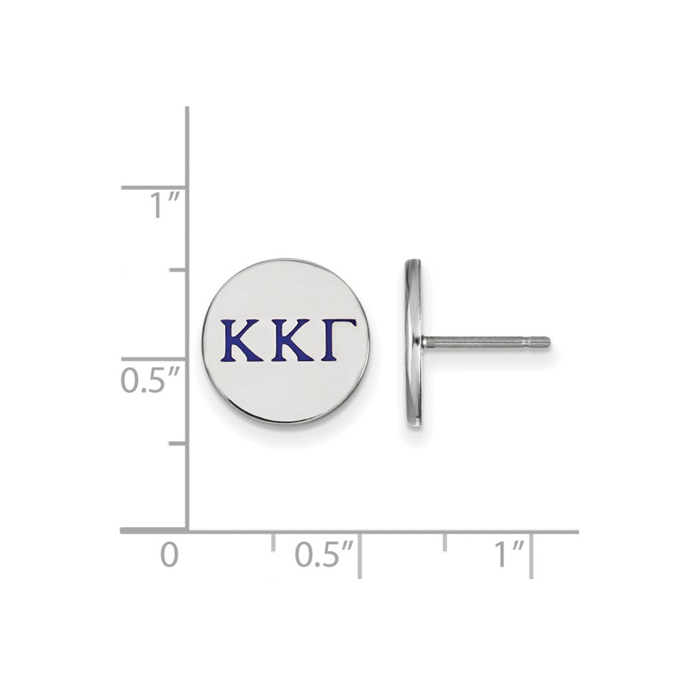 Sterling Silver Rhodium-plated LogoArt Kappa Kappa Gamma Sorority Greek Letters Color Enamel Post Earrings
