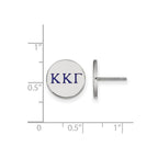 Sterling Silver Rhodium-plated LogoArt Kappa Kappa Gamma Sorority Greek Letters Color Enamel Post Earrings