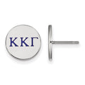 Sterling Silver Rhodium-plated LogoArt Kappa Kappa Gamma Sorority Greek Letters Color Enamel Post Earrings