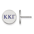 Sterling Silver Rhodium-plated LogoArt Kappa Kappa Gamma Sorority Greek Letters Color Enamel Post Earrings