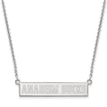 Sterling Silver Rhodium-plated NHL LogoArt Anaheim Ducks Small Bar 18 inch Necklace