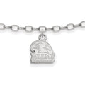 Sterling Silver Rhodium-plated LogoArt Miami University Ohio Redhawks 9 inch Anklet